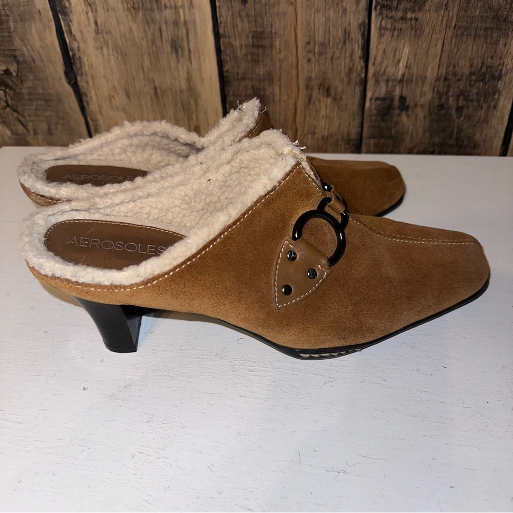 Aerosoles Cinch Shearly Leather Upper Clog Slip On - Picture 3 of 10